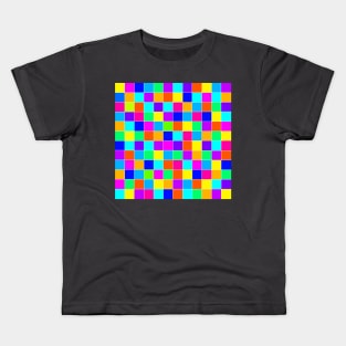 Random Colorful Squares With White Lines Kids T-Shirt